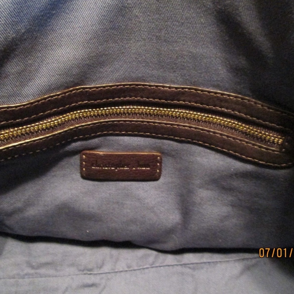BEAUTIFUL! "CHRISTOPHER KON" BROWN LEATHER SATCHEL - Picture 5 of 8